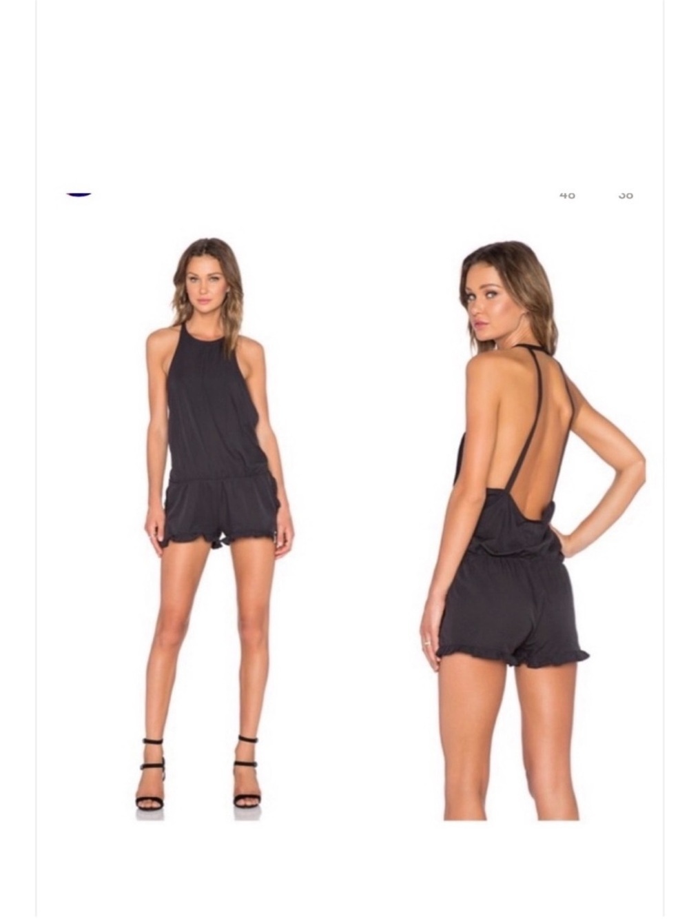 One Teaspoon Black Open-Back Shorts Romper